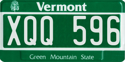 VT license plate XQQ596