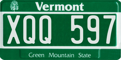 VT license plate XQQ597