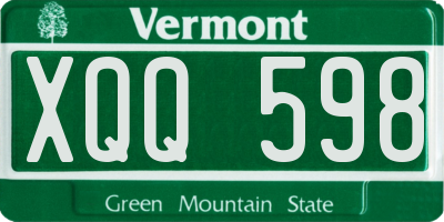 VT license plate XQQ598