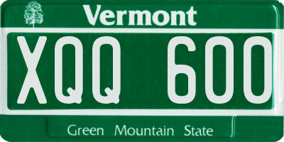VT license plate XQQ600