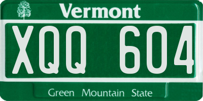 VT license plate XQQ604