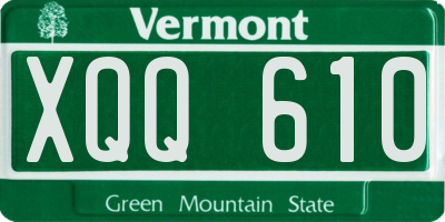 VT license plate XQQ610