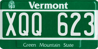 VT license plate XQQ623