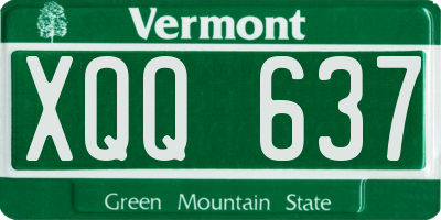 VT license plate XQQ637