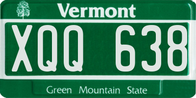 VT license plate XQQ638