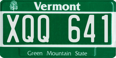 VT license plate XQQ641