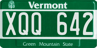 VT license plate XQQ642