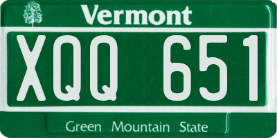 VT license plate XQQ651