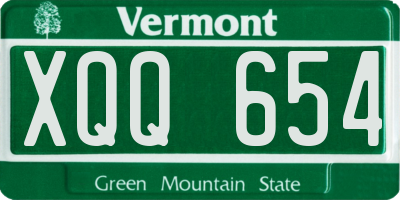 VT license plate XQQ654