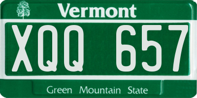 VT license plate XQQ657