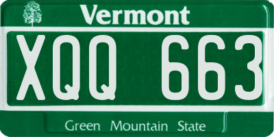 VT license plate XQQ663