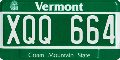 VT license plate XQQ664