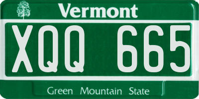 VT license plate XQQ665