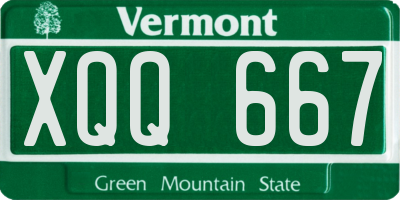 VT license plate XQQ667