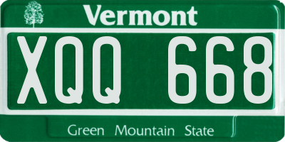 VT license plate XQQ668