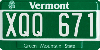 VT license plate XQQ671