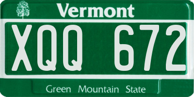 VT license plate XQQ672