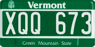 VT license plate XQQ673