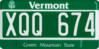 VT license plate XQQ674