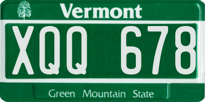 VT license plate XQQ678