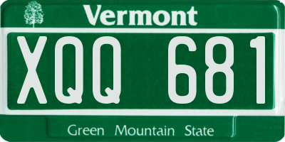 VT license plate XQQ681