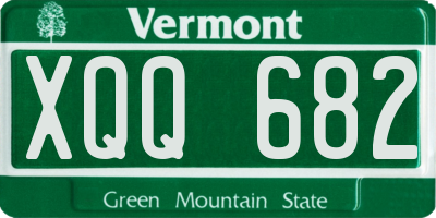VT license plate XQQ682