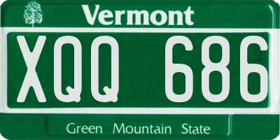 VT license plate XQQ686