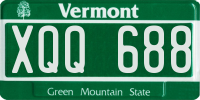 VT license plate XQQ688