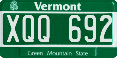 VT license plate XQQ692