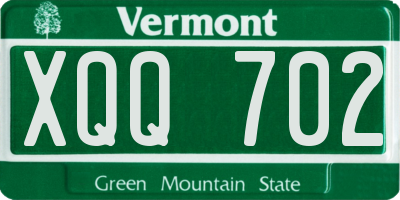 VT license plate XQQ702