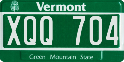 VT license plate XQQ704