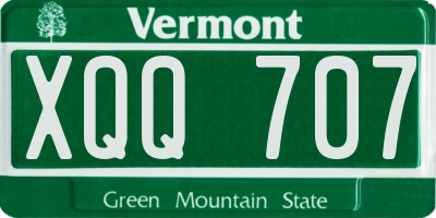 VT license plate XQQ707