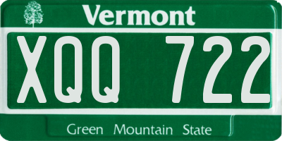VT license plate XQQ722