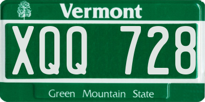 VT license plate XQQ728