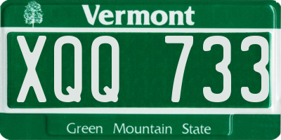 VT license plate XQQ733