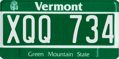 VT license plate XQQ734