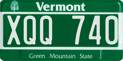 VT license plate XQQ740