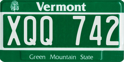 VT license plate XQQ742