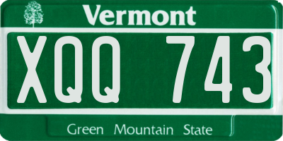 VT license plate XQQ743