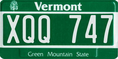 VT license plate XQQ747