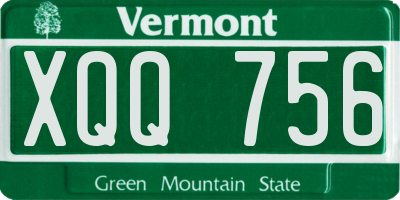 VT license plate XQQ756