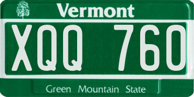 VT license plate XQQ760