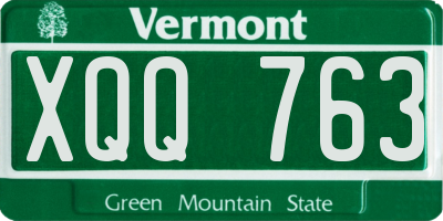 VT license plate XQQ763