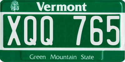 VT license plate XQQ765