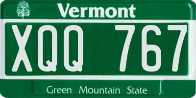 VT license plate XQQ767