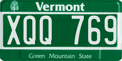 VT license plate XQQ769