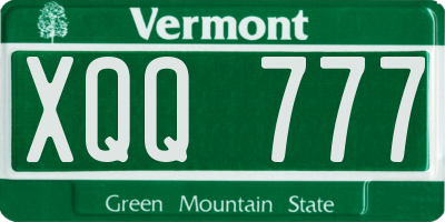 VT license plate XQQ777