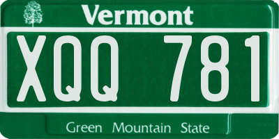 VT license plate XQQ781