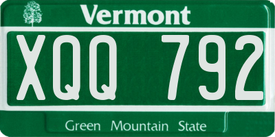 VT license plate XQQ792