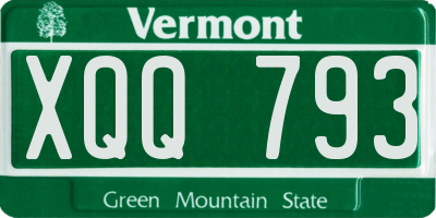 VT license plate XQQ793